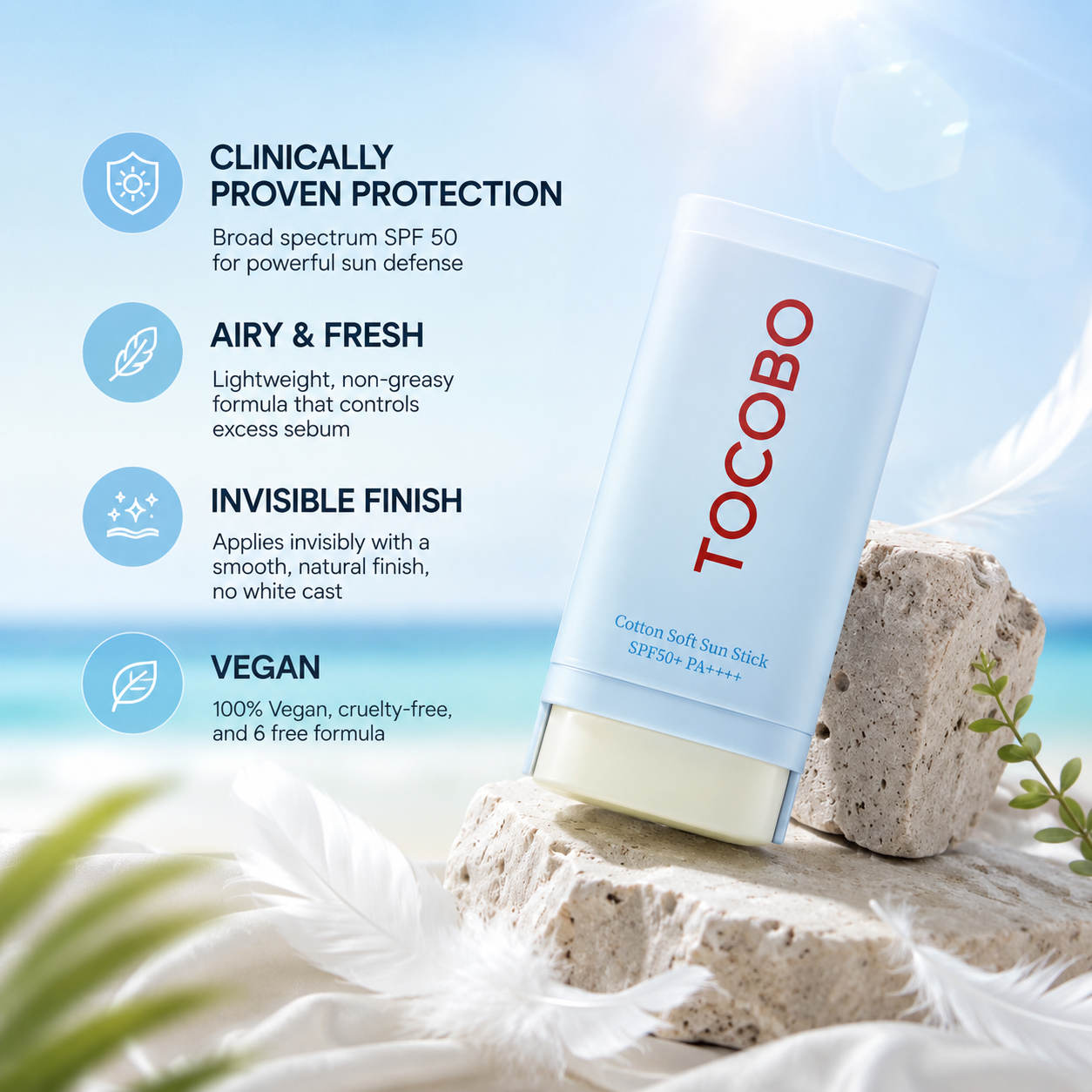 TOCOBO Cotton Soft Sun Stick SPF50+ PA++++