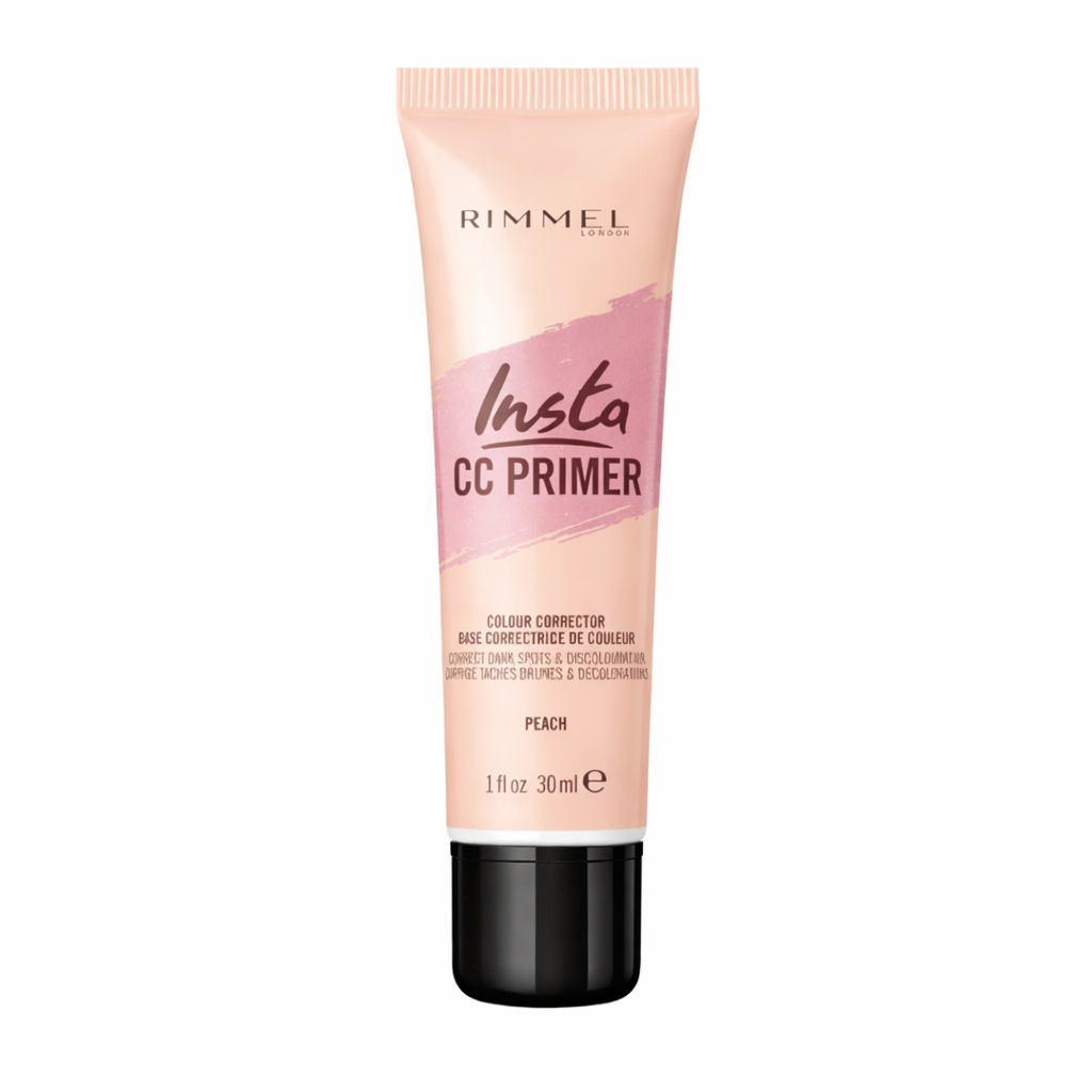 Rimmel Insta CC Primer tube on a white background